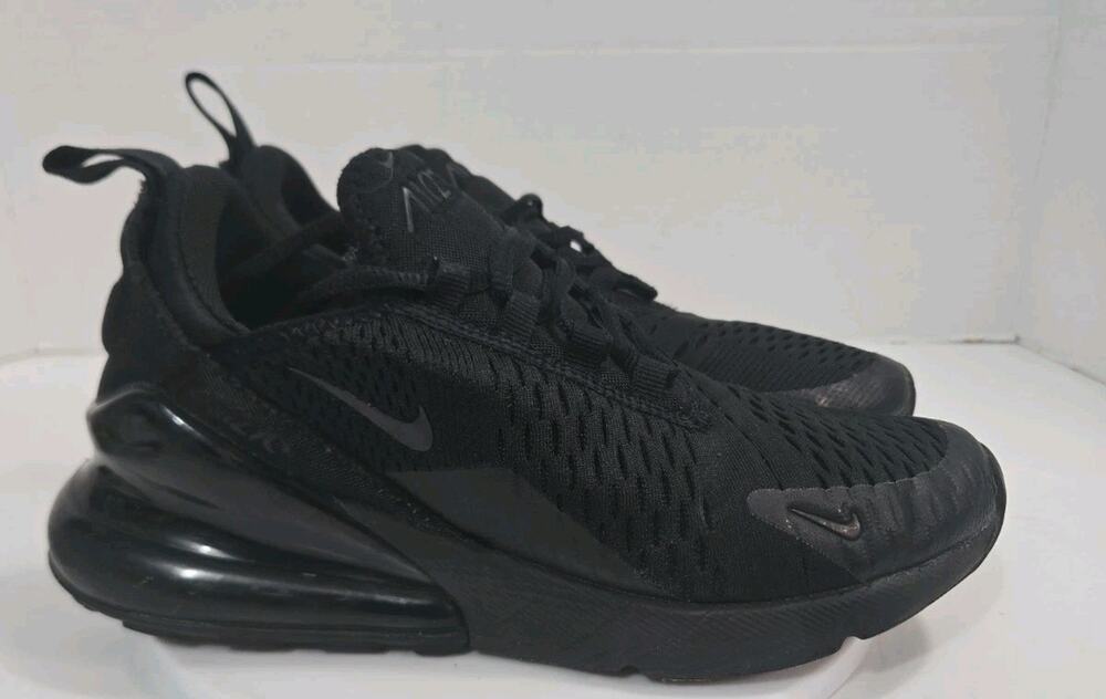 Nike Air Max 270 Kids Youth Triple Black Shoes Sneaker Size 5Y